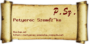Petyerec Szemőke névjegykártya